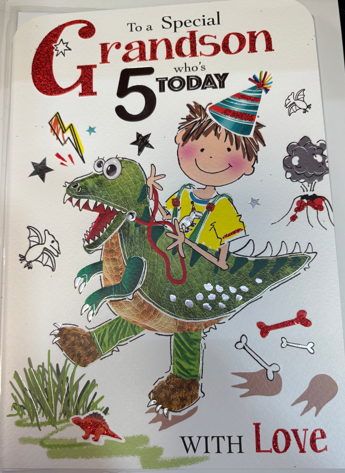 Grandson Birthday Card Age 5 - Jonny Javelin