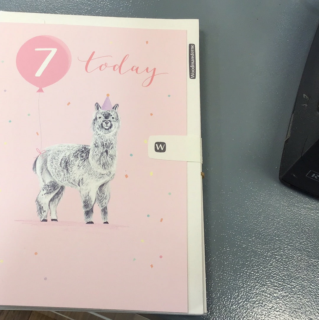 7th Birthday Card - woodmansterne - opal