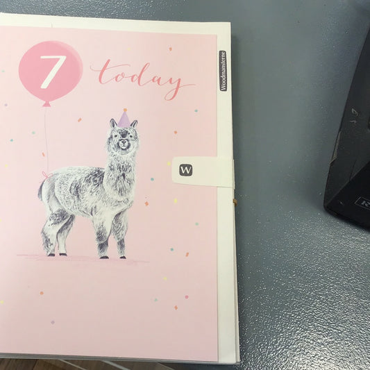 7th Birthday Card - woodmansterne - opal