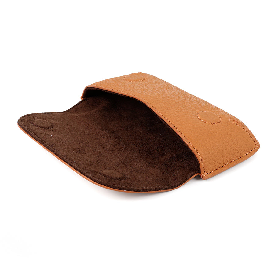 Tan vegan leather glasses case