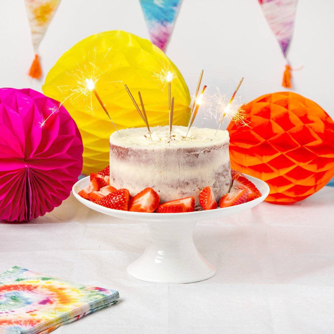 Mini Rainbow Cake Sparklers  | 10 Pack | Birthday |