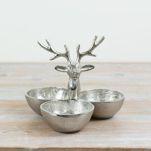 Stag Christmas Nibbles Dish, 20cm