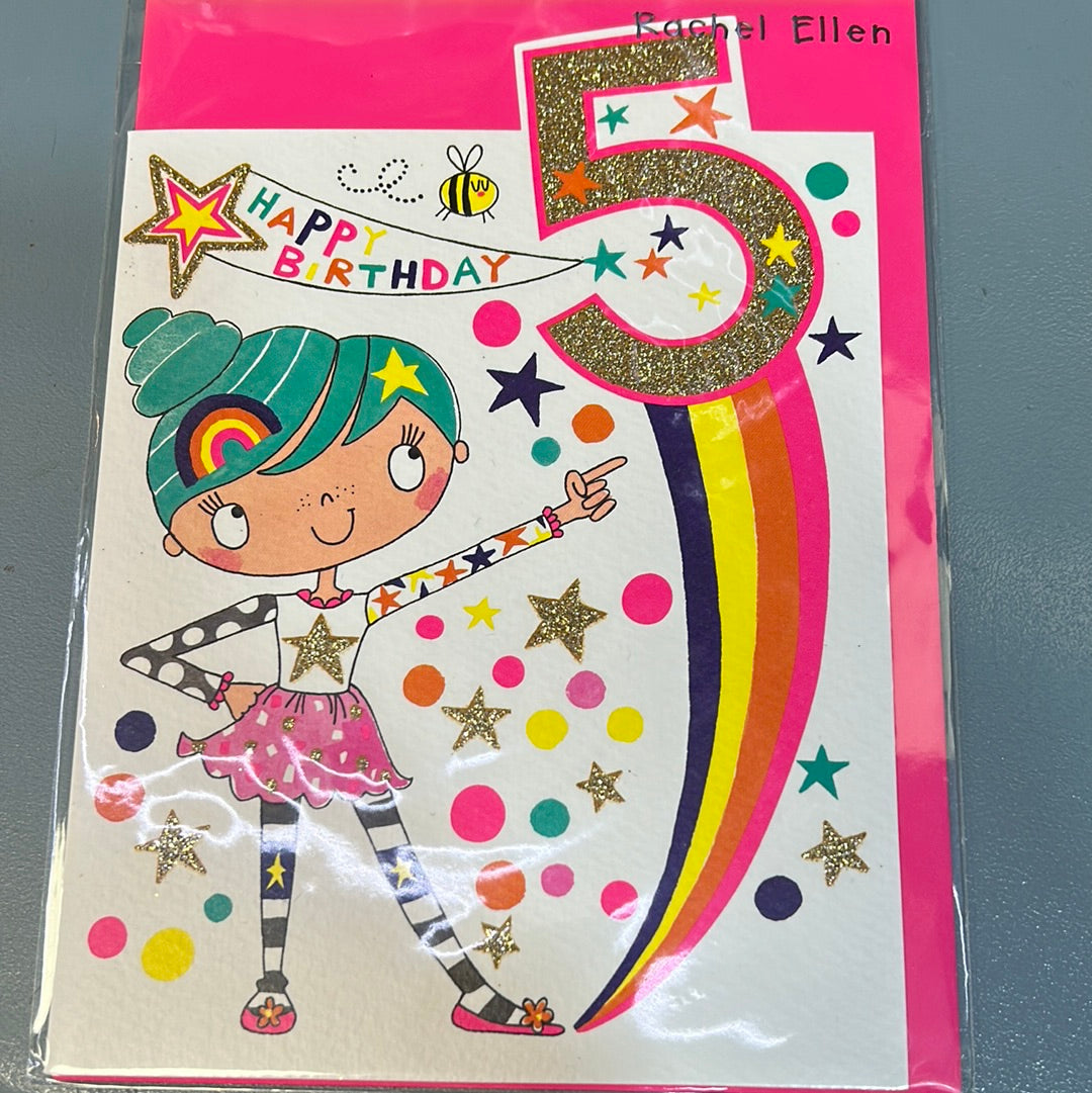 5th Birthday Card - Rachel Ellen