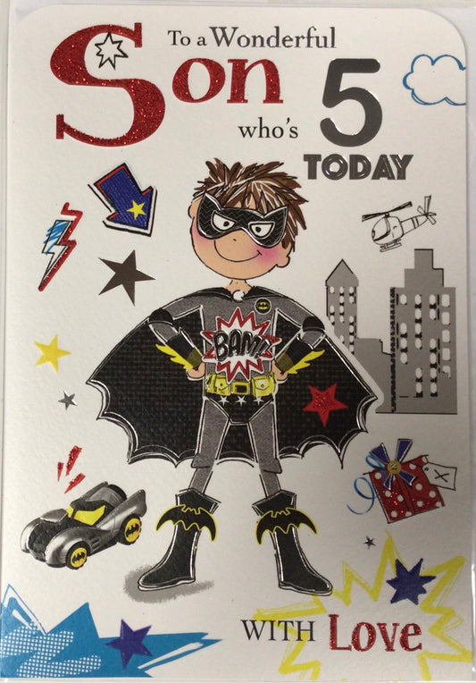 Son Birthday Card Age 5 - Jonny Javelin
