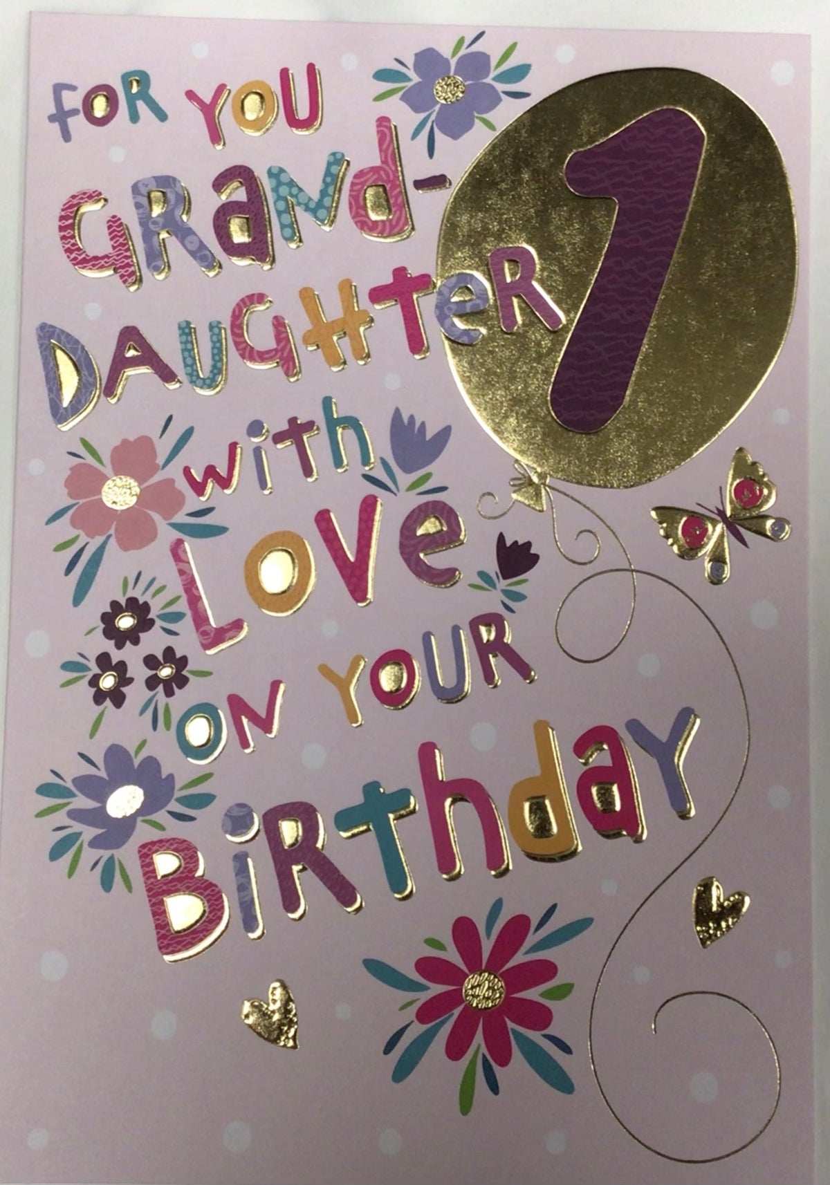 Granddaughter 1st Birthday Card - Words 'n' Wishes