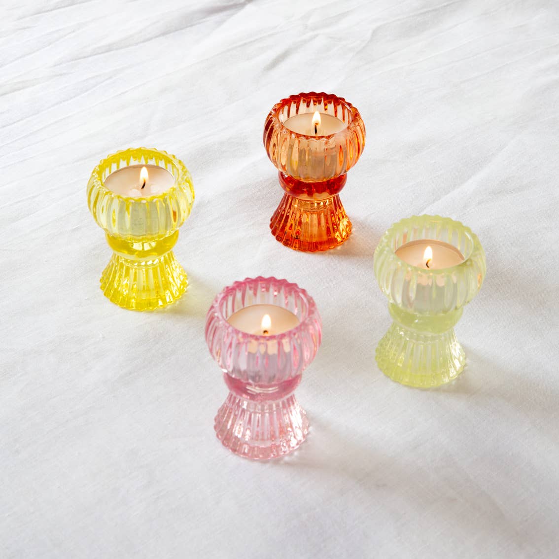 Small Glass Candle Holder Starter Set, Mixed Colours | Home Decor |