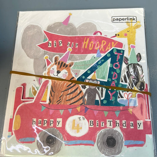4th Birthday Card - Paperlink