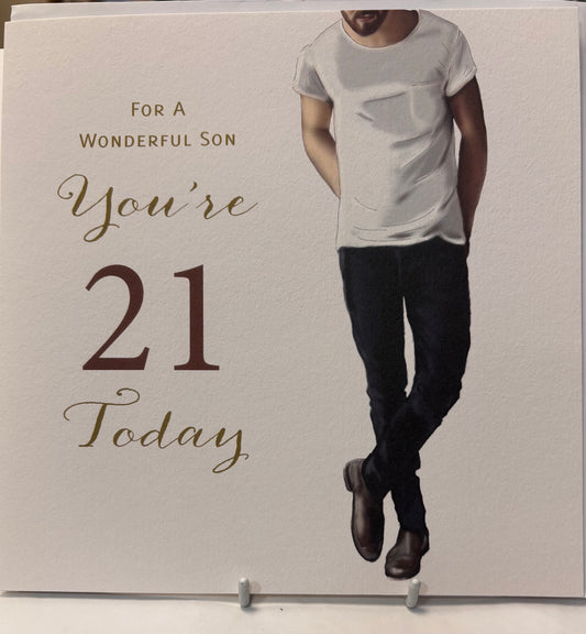 21st Son Birthday Card - A Hand Made