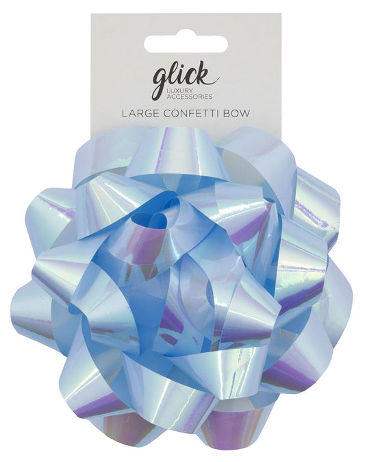 Confetti Bow Large Baby Blue