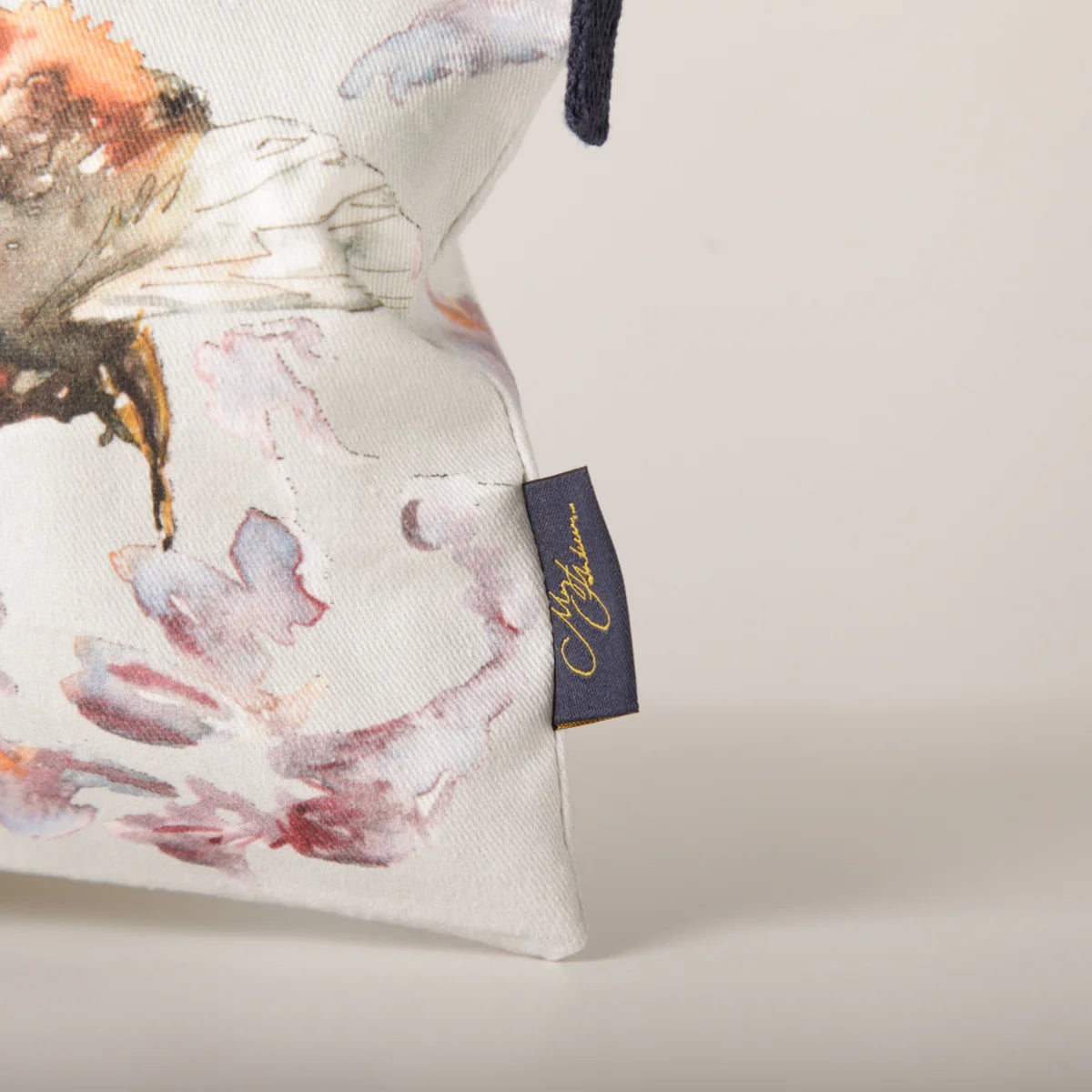 Bee on Heather Cotton Cosmetic Bag