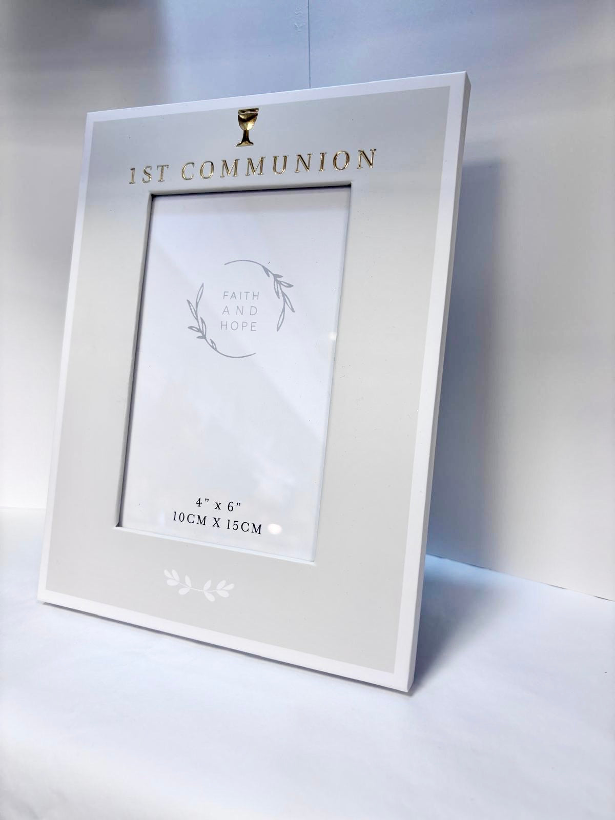 First Holy Communion Photo Frame | Gold Embossed 1st Communion | 4" x 6"