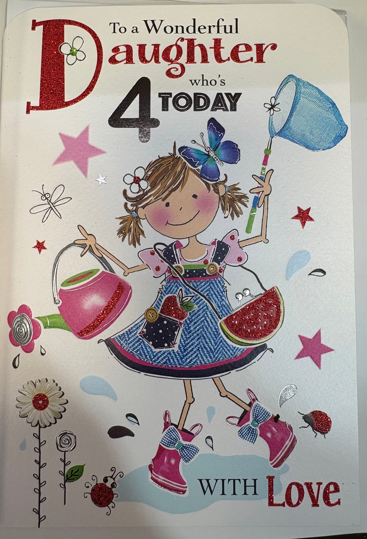 Daughter Birthday Card Age 4 - Jonny Javelin