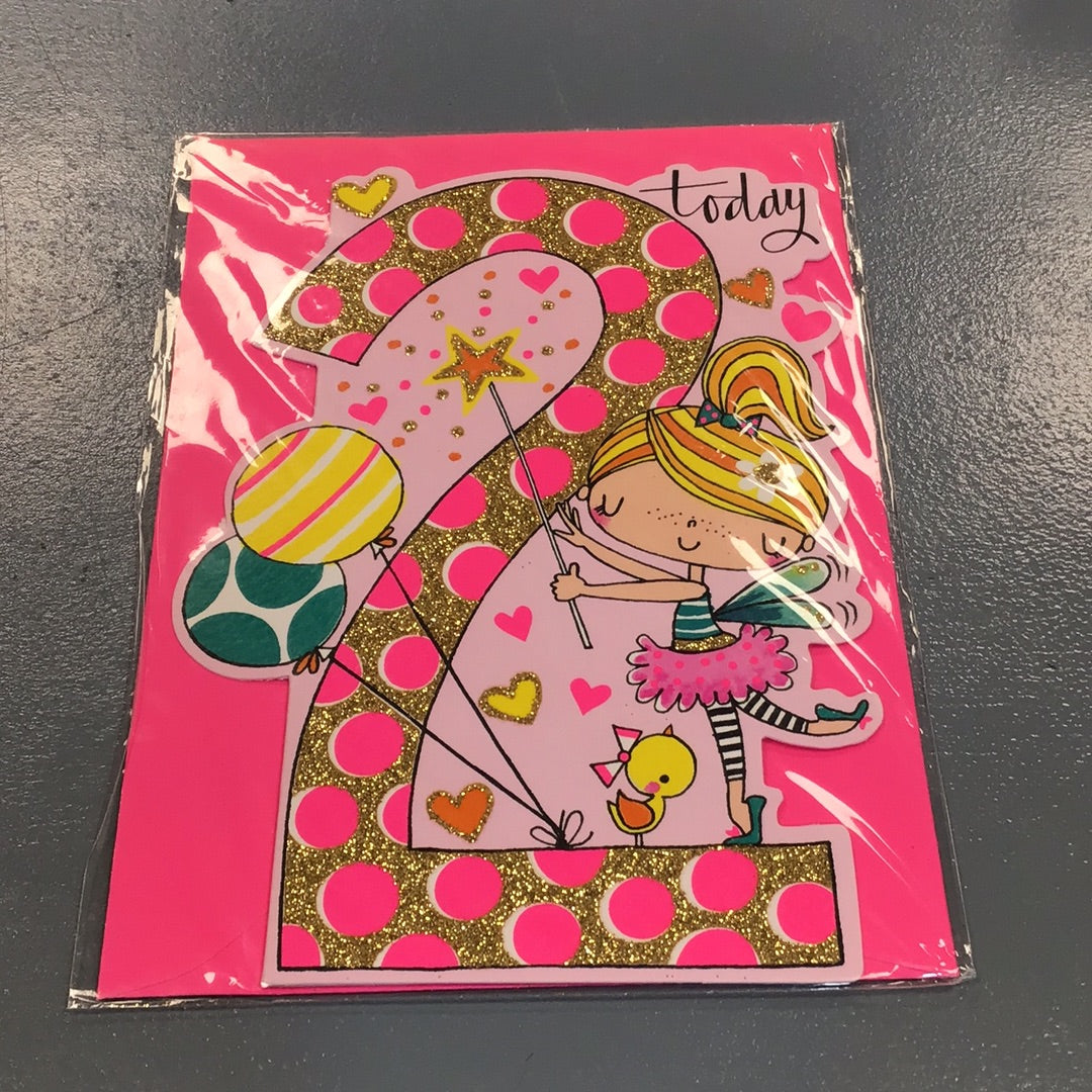 2nd girl birthday card
