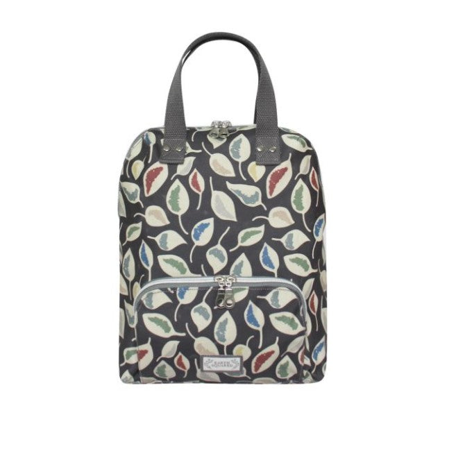 Earth Squared Oil Cloth Backpack - Grey Leaf
