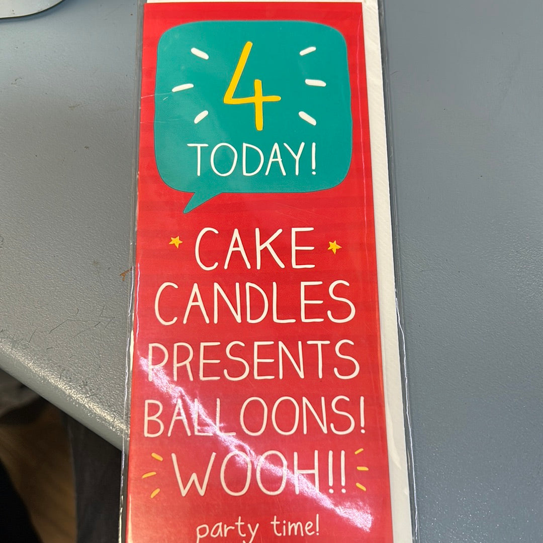 4th Birthday Card - Pigment