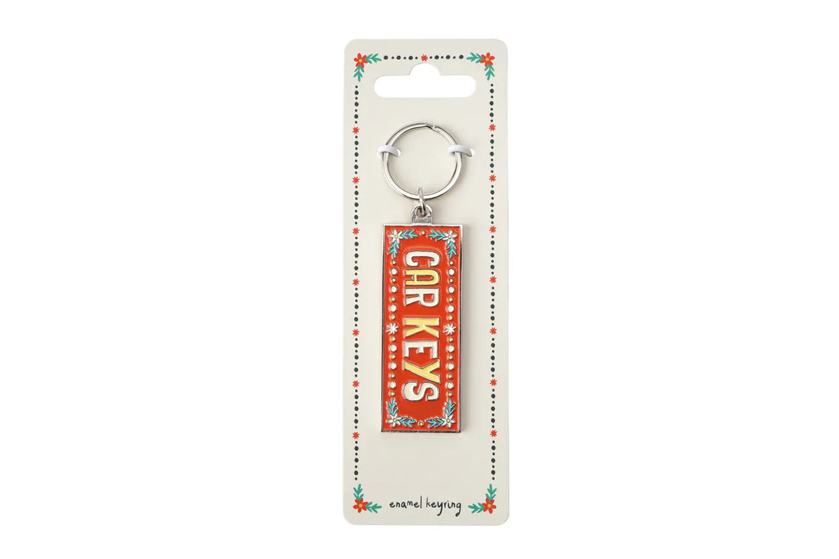Live Happy 'Car Keys' Enamel Keychain. Available at Sweet P, Burnside, Glasgow