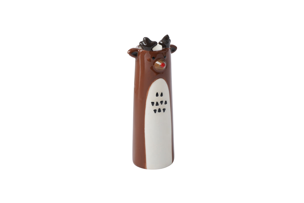 Winter Reindeer Christmas Bud Vase