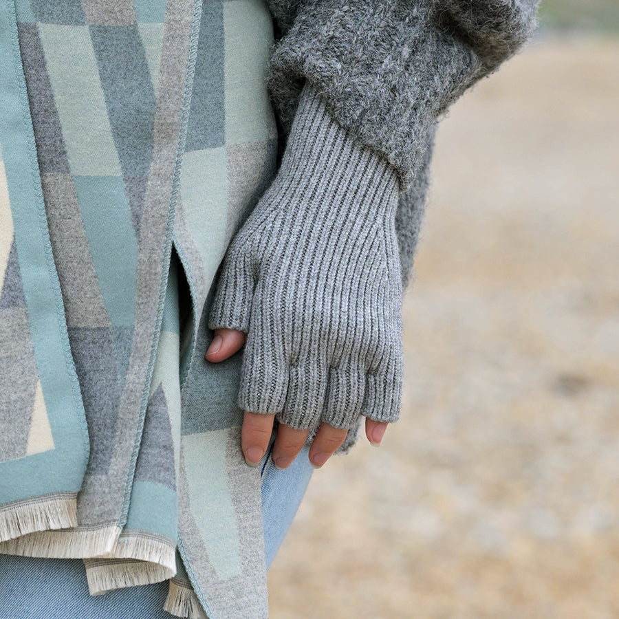Grey Recycled Fingerless Gloves