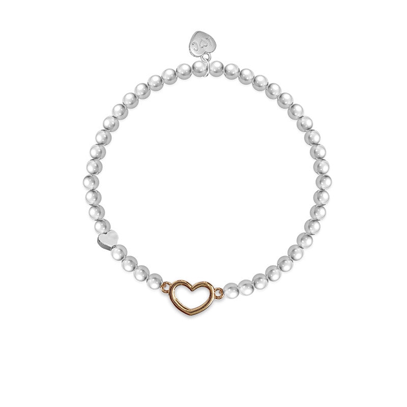 Sad You Are Leaving Silver Heart Beaded Bracelet - Life Charms Jewellery. Available at Sweet P, Burnside, Glasgow