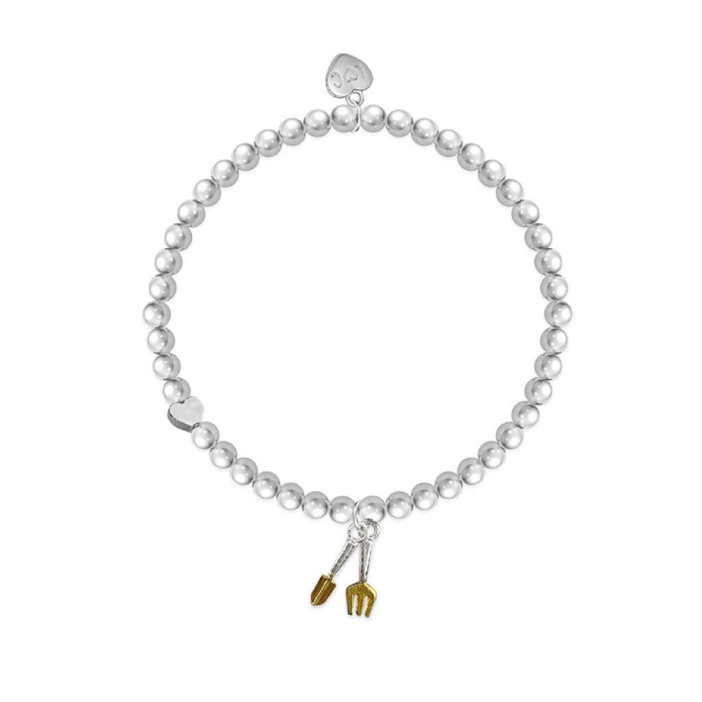 Retirement Silver Heart Beaded Bracelet - Life Charms Jewellery