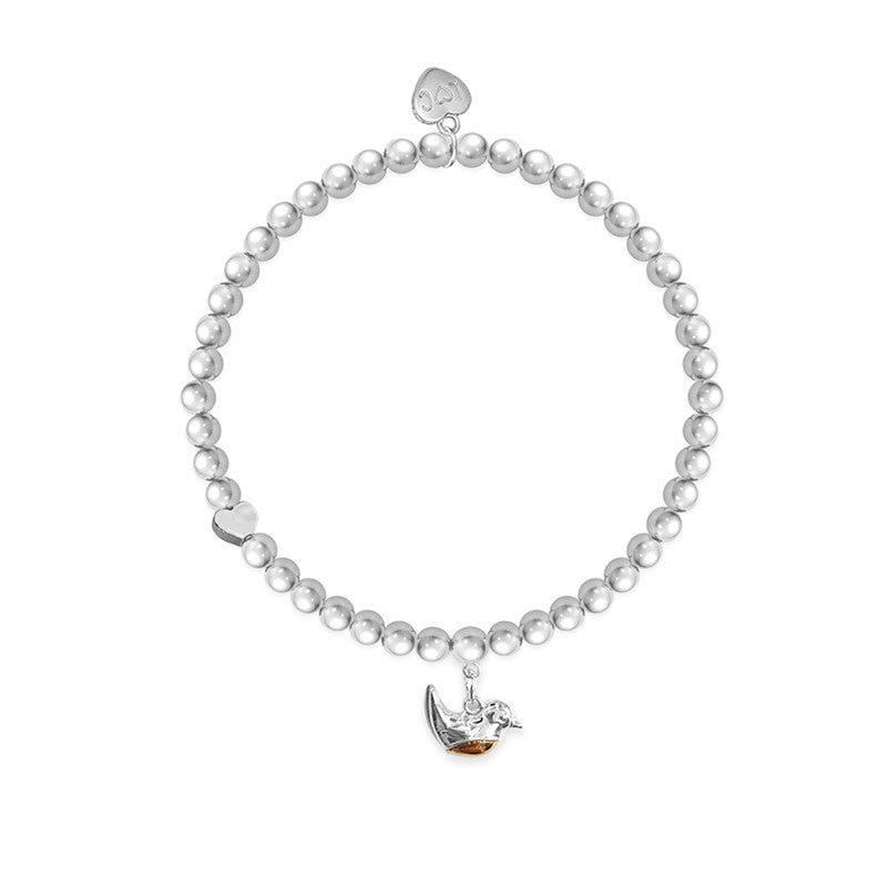 Robins Appear Silver Beaded Bracelet - Life Charms Jewellery. Available at Sweet P, Burnside, Glasgow