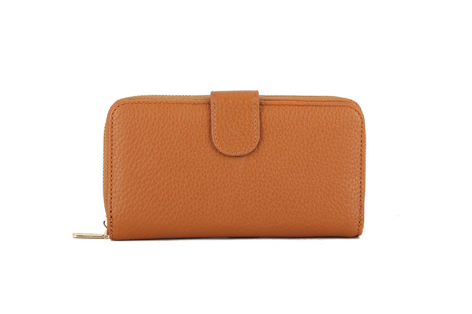Large Purse with Card Slots, Coin Compartment, and Notes Space - Brown