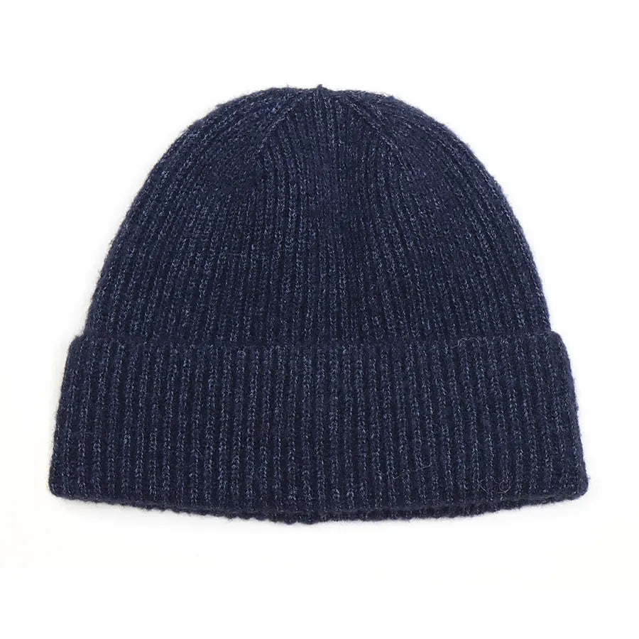 Navy Knit Beanie Hat – Supersoft & Cosy Winter Hat | Eco-Friendly Ribbed Design