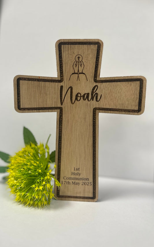 Personalised First Holy Communion Cross – Custom Name & Date Keepsake Gift