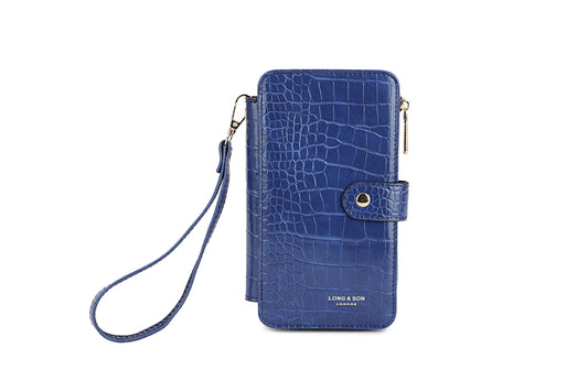 2-in-1 Phone Case & Wallet with Wrist Strap – Navy