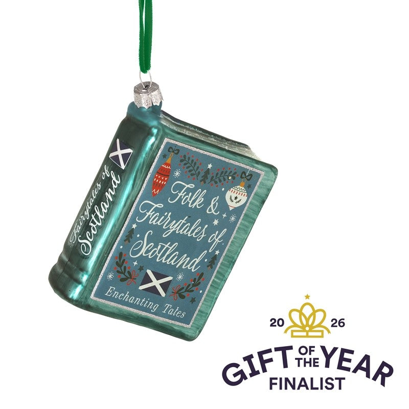 Scotland Tales Glass Book Christmas Tree Decoration