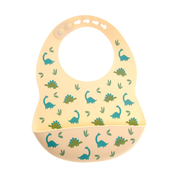 Ziggle Catch It Silicone Bib – Blue Dinosaur