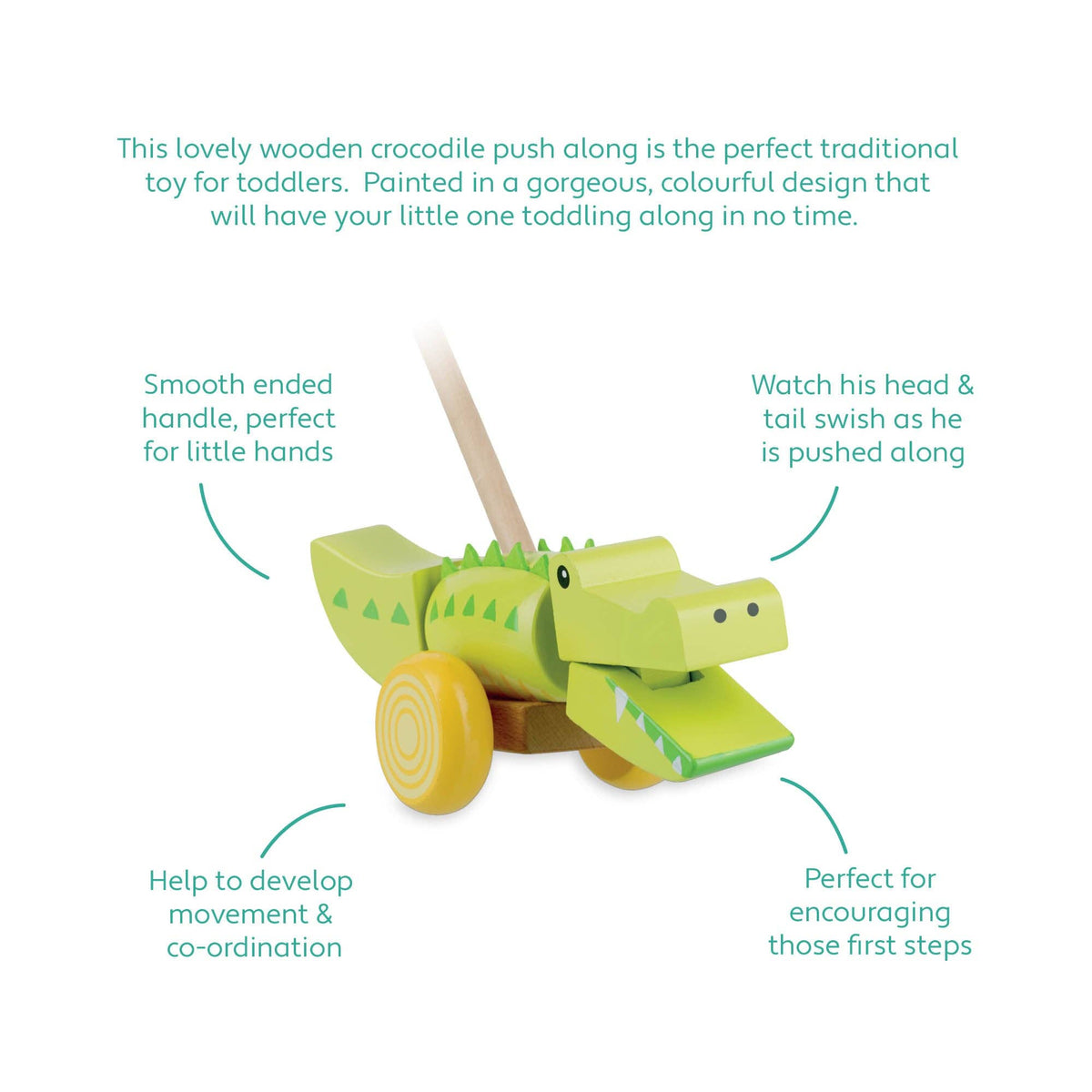 Crocodile Wooden Push Along Toy