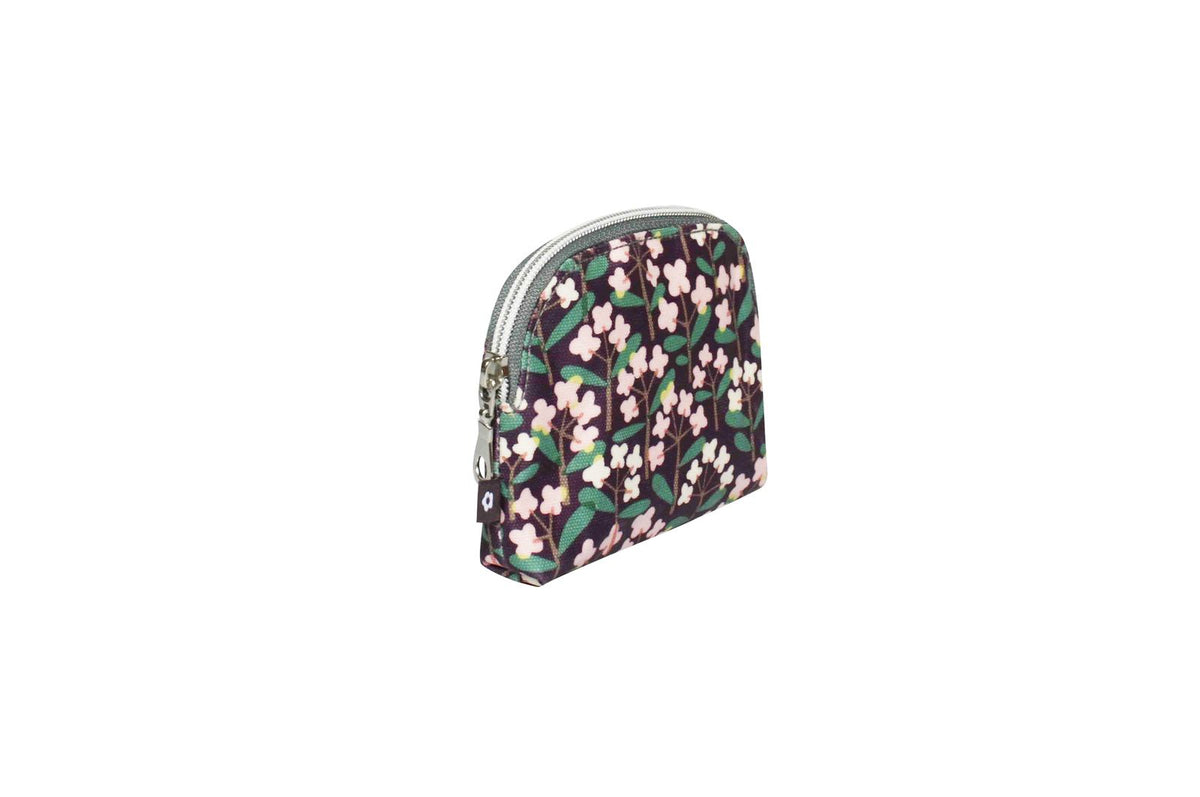 Earth Squared Oil Cloth Coin Purse - Purple Flower