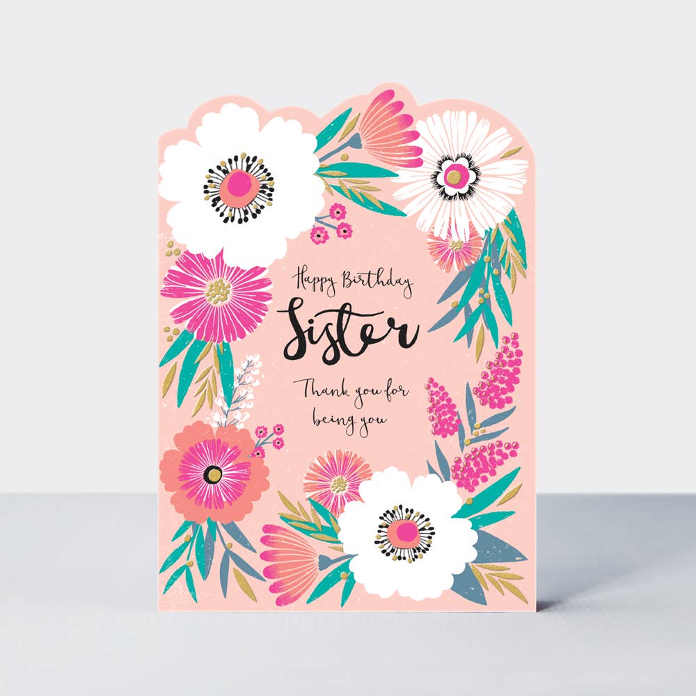 Delilah - Sister Birthday/Floral On Pink